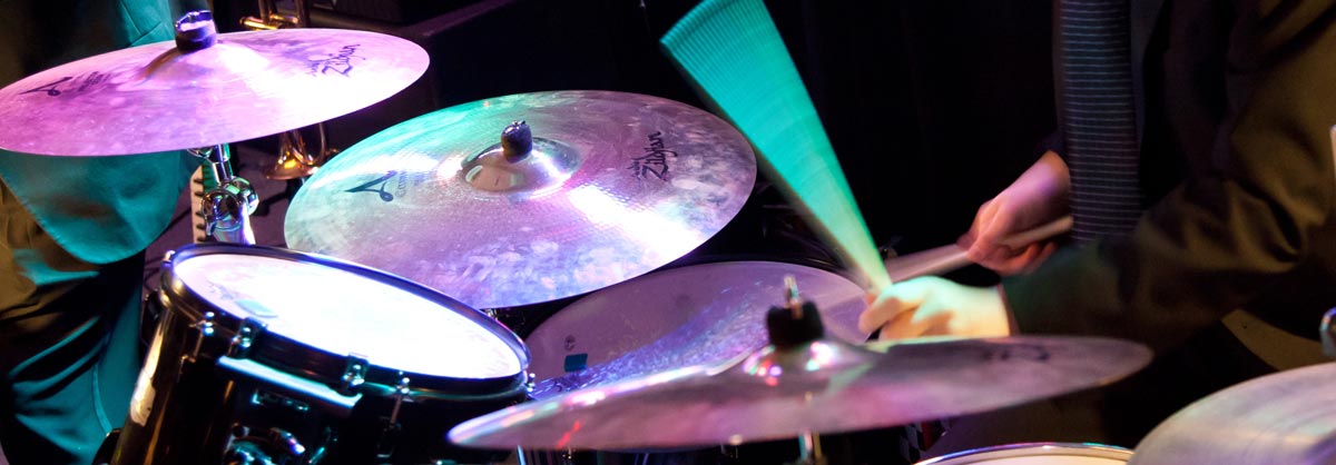Retrospect Band drumset Dominic, drummer for Retrospect sets the tempo at a recent Retrospect Band party